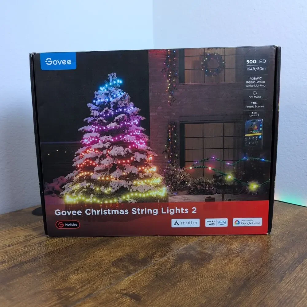 Govee Christmas String Lights 2 RGBWIC 500 LED 164 ft Smart App Alexa Google